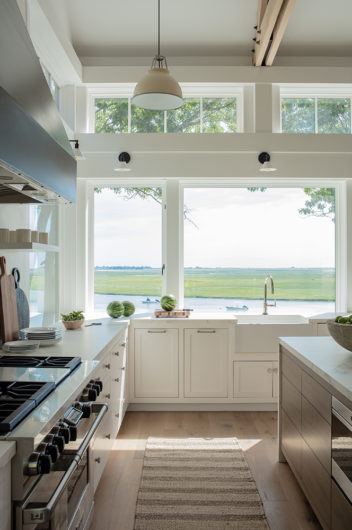 kitchen view of duxbury salt marsh architecture by hutker architects